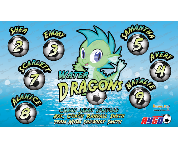 Water Dragon 1 - Soccer - Team Banner Design 