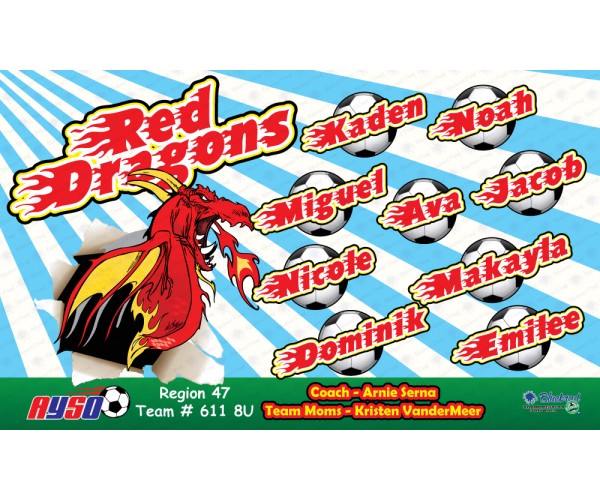 Red Dragon - Soccer - Team Banner Design 